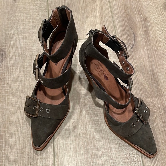 Jeffrey Campbell x Free People Hendrix Heel Khaki Olive SuedeUS 7 EU 38 NWOB - Picture 5 of 12